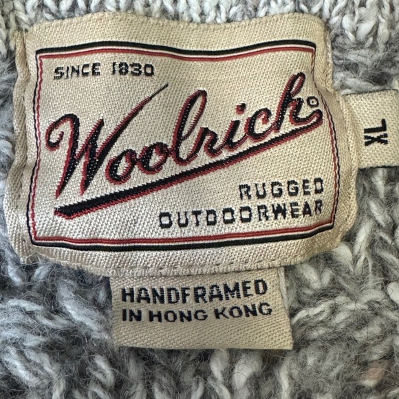 Woolrich Womens XL Gray Cable Knit Cardigan Sweater Rugged Outdoorwear - Picture 3 of 15